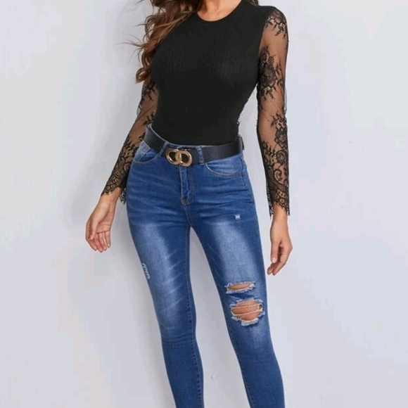 Backless Lace Bodysuit size Medium - Picture 4 of 5